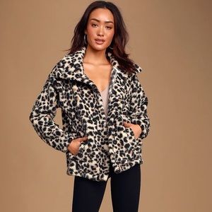 Billabong Leopard Print Sherpa Jacket